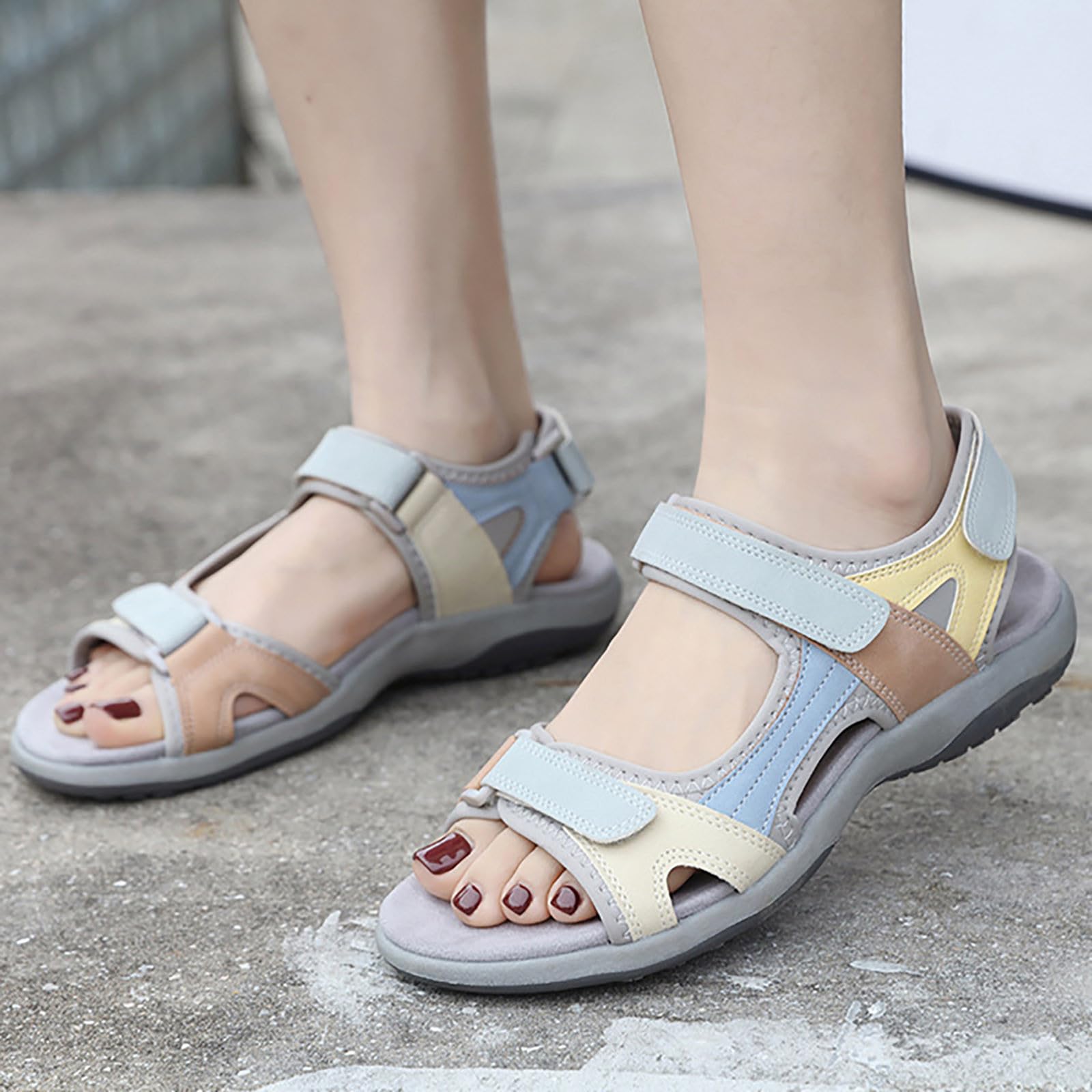 Scarpe Aperte Donna Sportive Estive - Ciabatte Pianta Larga con | Bassi Aperti Sul Retro Sandalo Suola Antiscivolo Ortopediche Sandali Leggeri Comodi Scarpe Casual Da Esterno