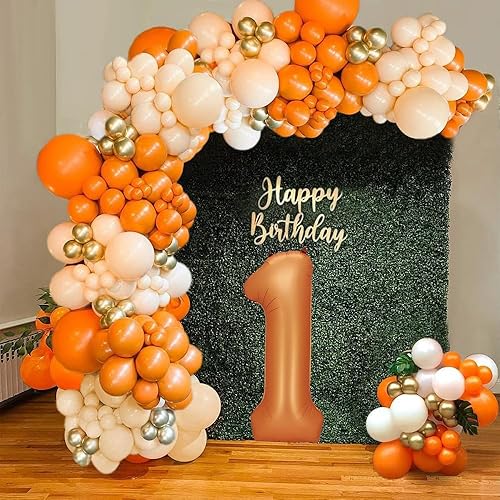 Miniatura 5 de Globos de papel de aluminio para helio, 40 pulgadas, color naranja, número 1, decoración de bodas, aniversarios, fiestas, globos digitales