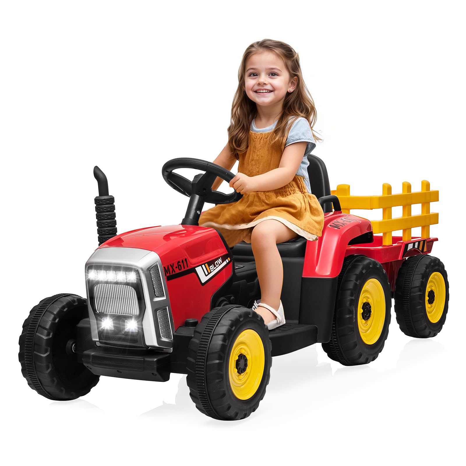 Trailer Ride On Power Wheels Semi Truck And Trailer Sehomy Red