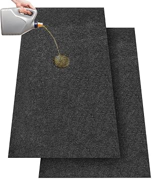 Garage Floor Oil Containment Mat Featuring Dense Felt Absorption Layer and Non Slip Rubber Backing for Workshop Safety 2 m * 1 m