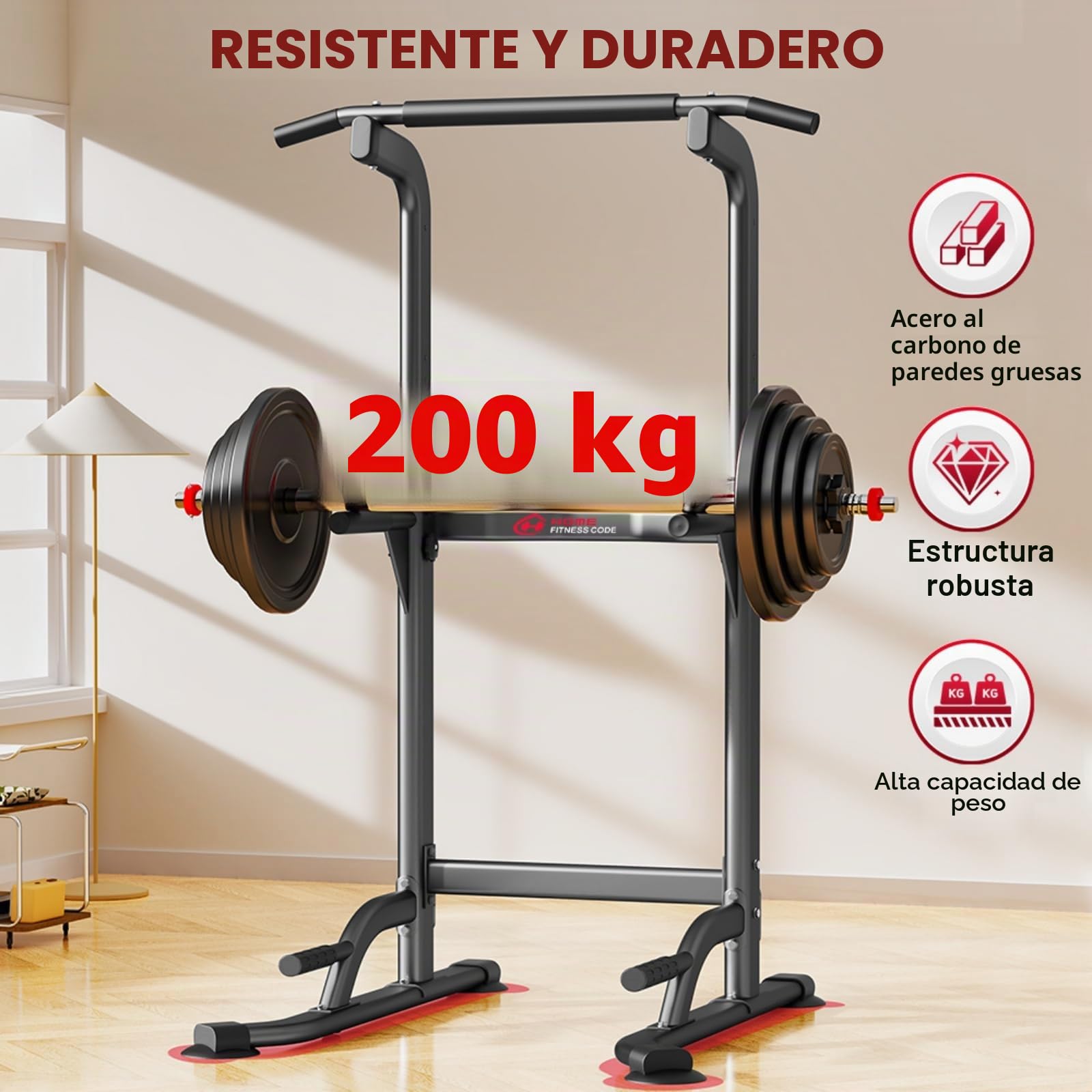 All-in-One Power Tower Dip Station Barra de dominadas independiente multifunción para estación de potencia, dispositivo de entrenamiento de fuerza en el gimnasio en casa, altura regulable