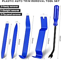 Vista 7 de Kit de 5 herramientas de extracción de adornos de automóvil, herramienta de palanca de extracción automática de clips para panel de tablero de Azul