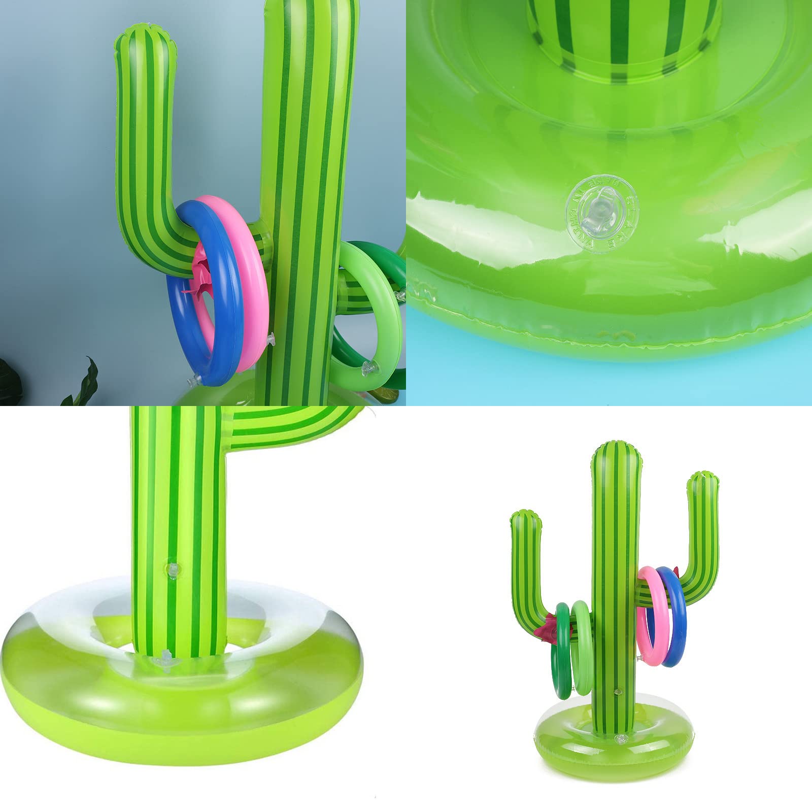 10PCS Piscine Gonflable Jouets, Toss Game Ring, d’Anneau de Cactus Gonflable, Jeux Piscine Exterieur Enfant Adulte Mexican Fiesta Party Anniversaire