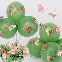 Vista 5 de 36 piezas de decoración de pared de mariposa, 3 estilos, 3 tamaños, mariposa de oro rosa 3D, decoración de boda y fiesta de cumpleaños, decoración