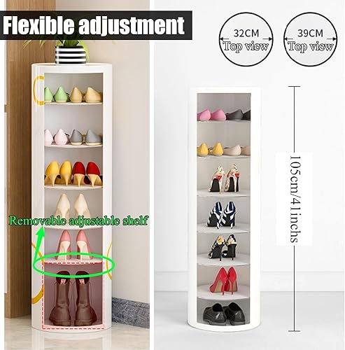 Miniatura 5 de Zapatero multifuncional de 360, armario de almacenamiento para zapatos, zapatero giratorio vertical, zapatero para entrada, almacenamiento simple y