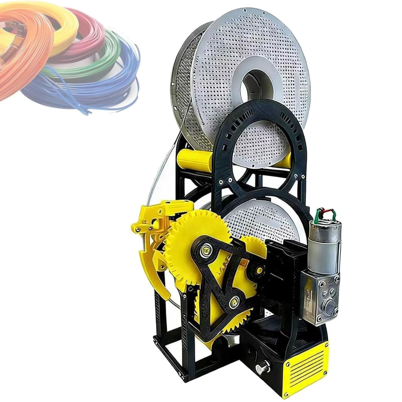 Rebobinador de bobina de filamento 3D, rebobinador eléctrico con riel lineal de metal, 20 rodamientos de precisión para un bobinado suave y sin enredos en impresión 3D, textil, soldadura