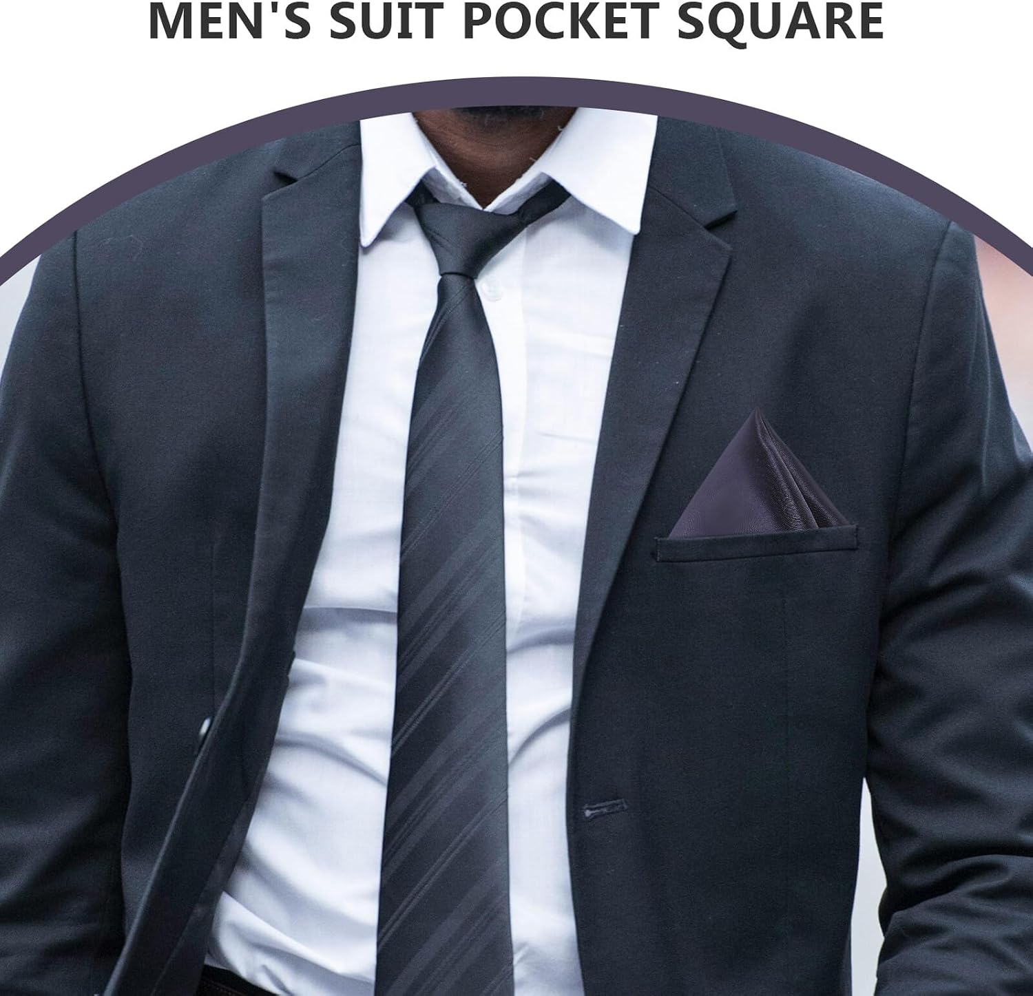 SECFOU Men’s Polyester Silk Pocket Square and Suit Handkerchief, Navy Blue Formal Pocket Squares for Wedding, Party, and Evening Suit Accessories