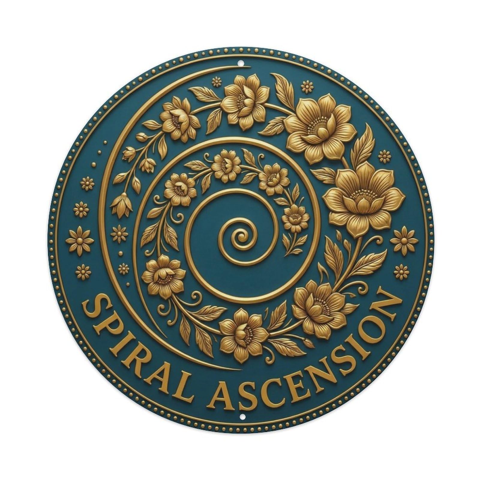 Vintage Spiral Ascension Flower Zen Yoga Metal Tin Sign