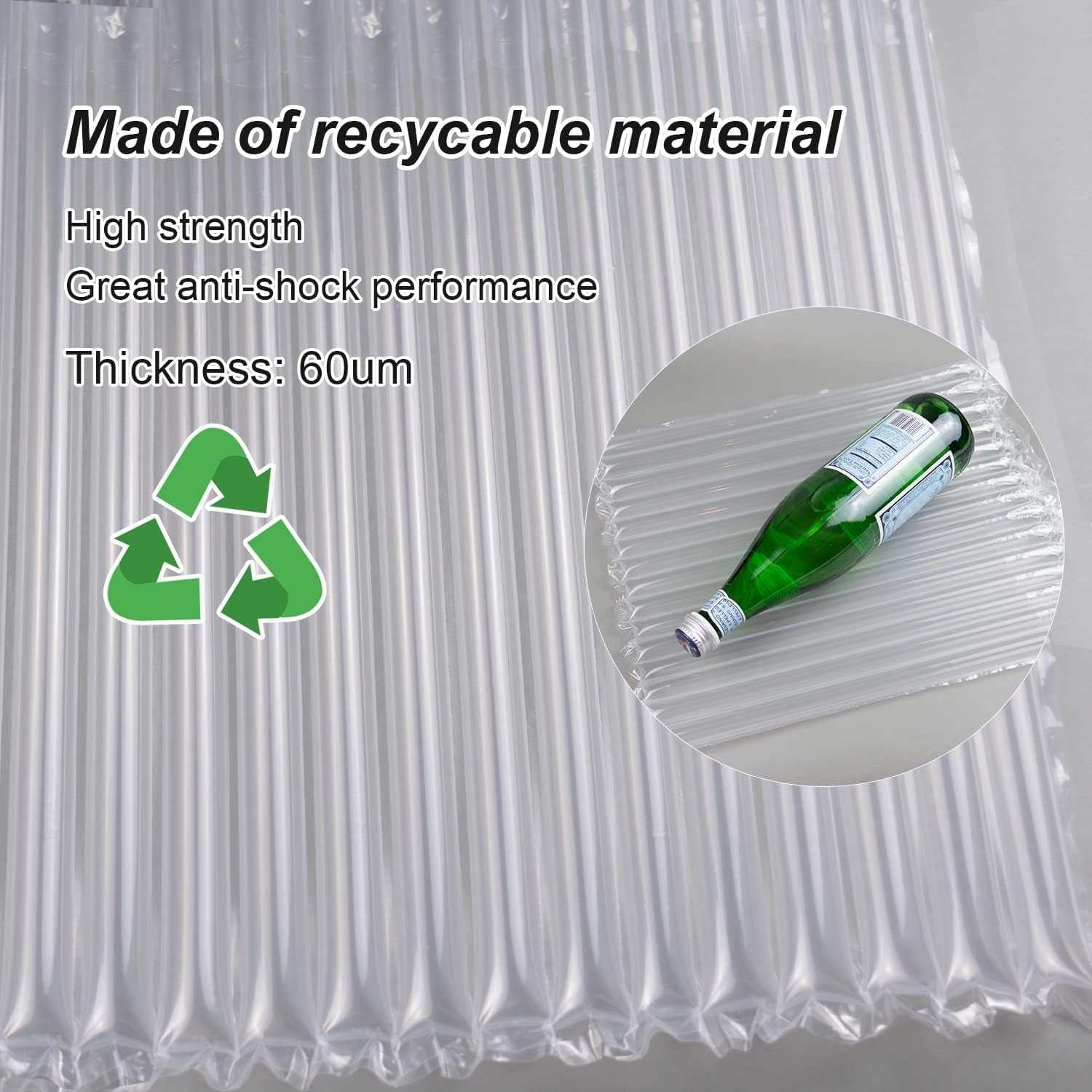Inflatable Bubble Cushioning Wrap Roll Wine Bottle Protector, Packing Materials for Shipping and Moving Glass Fragile Items, 15.7 Inches *164 Feet Large Wide Liquor Travel Bags Alcohol Shipper