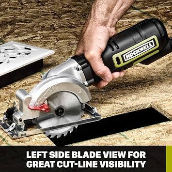 Rockwell 4-1/2 Compact Circular Saw, 5 amps, 3500 rpm, with Dust Port and Starter Kit RK3441K , Black