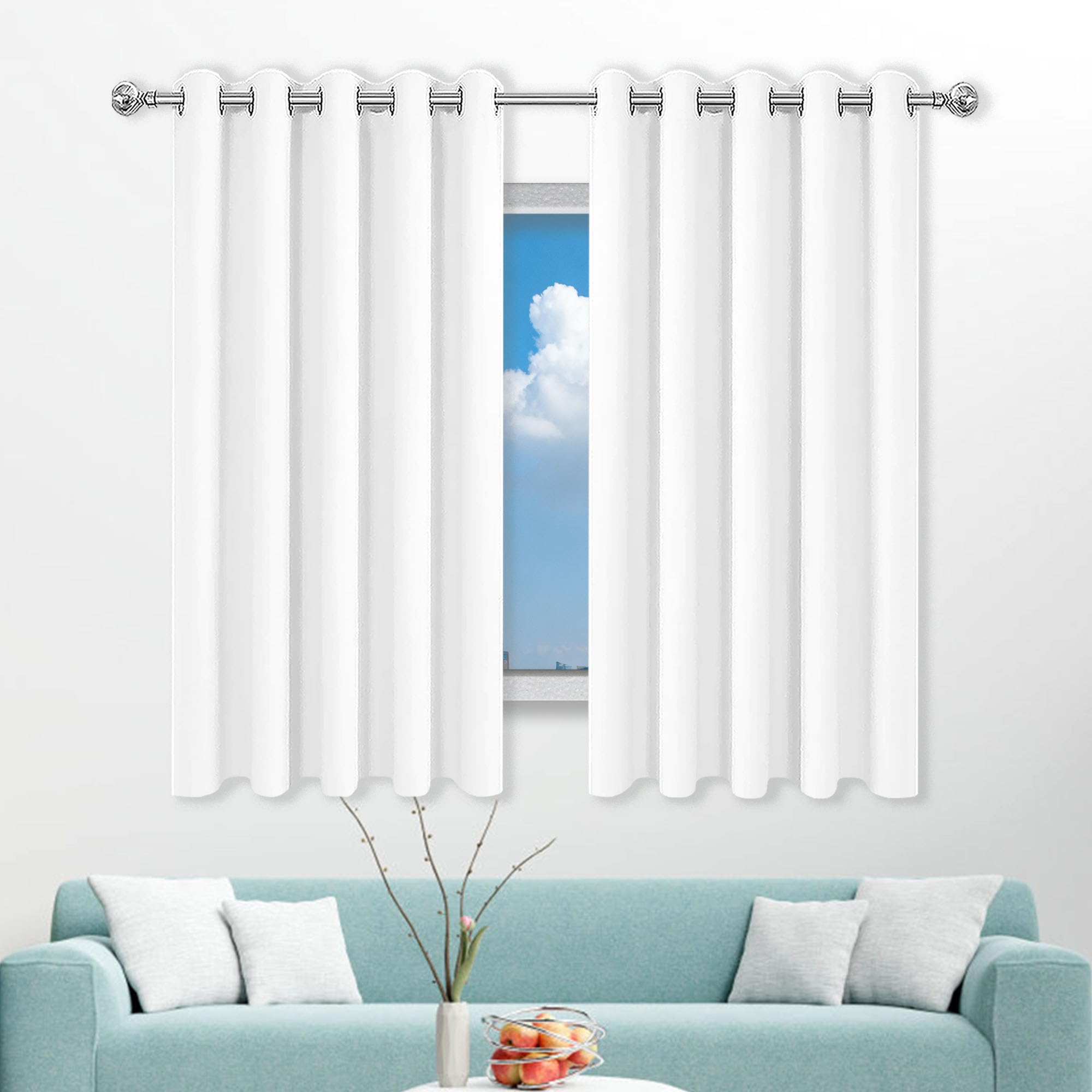Rideau de chambre doux haut de gamme blanc occultant 180x200