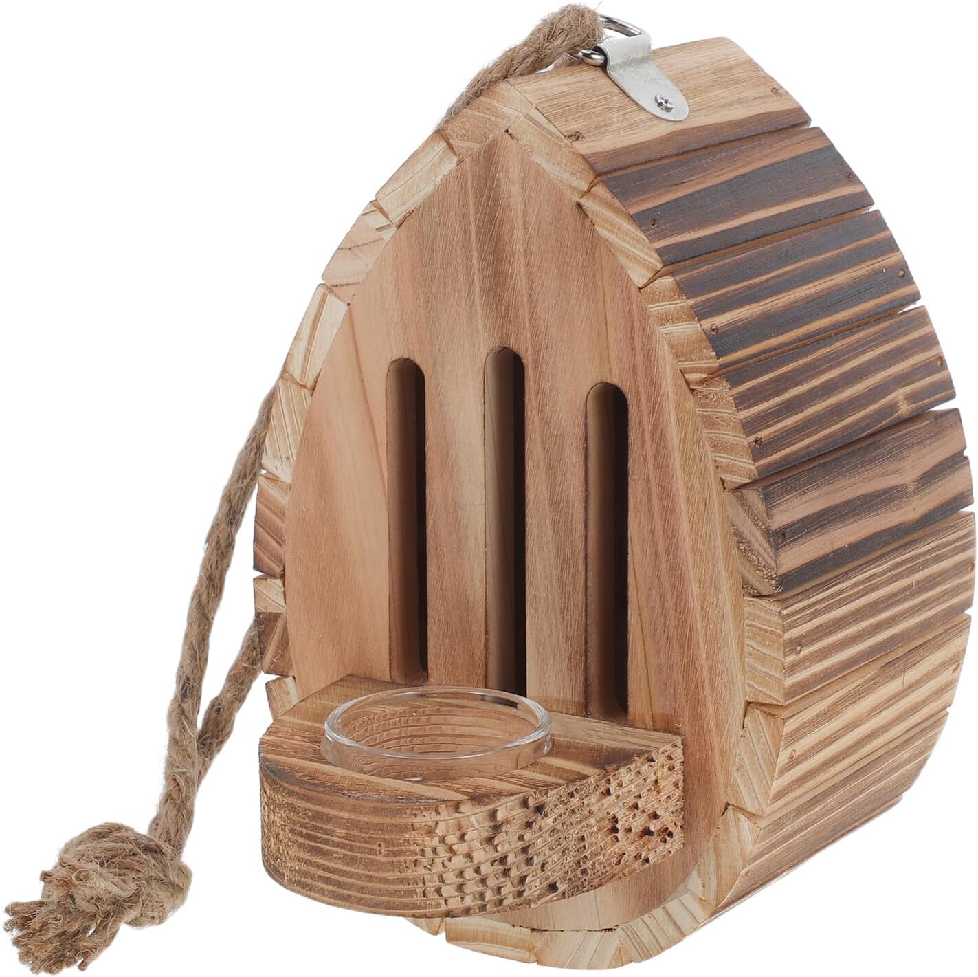 KALLORY Wooden Butterfly House with Feeder Hanging Natural Butterfly Habitat Shelter for Outdoor Garden Patio Yard Decoration
