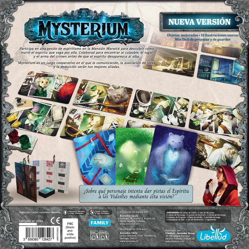 Asmodee Mysterium, Juego de Mesa Premiado de Misterio y Cooperativo, A Partir de 10 Años, De 3 a 7 Jugadores, 42 Minutos por Partida, En Español