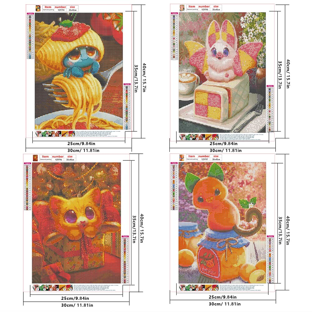 TDFERAN Diamond Painting 5D 4 Pezzi, 30x40cm, Fata Dell'Acqua, Kit Completo Per Adulti E Bambini Con Tela HD E Strass Rotondi