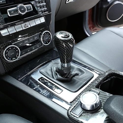 Miniatura 3 de CHEYA Pomo de palanca de cambios central de automóvil de fibra de carbono realABS para Mercedes Benz Clase C W204 E W212 GLK X204 CLS W218 A Clase G