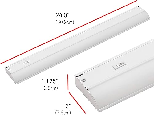 Miniatura 4 de UltraPro Luces cableadas para debajo del gabinete de 24 pulgadas, solo encendidoapagado, 2700 K blanco cálido, iluminación debajo del gabinete,