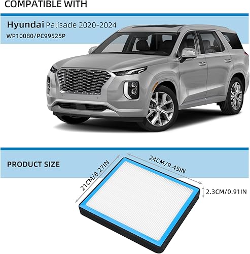 Miniatura 5 de 1 filtro de aire de cabina HEPA de repuesto WP10080 PC99525P compatible con Hyundai Palisade 2020 2021 2022 2023 2024