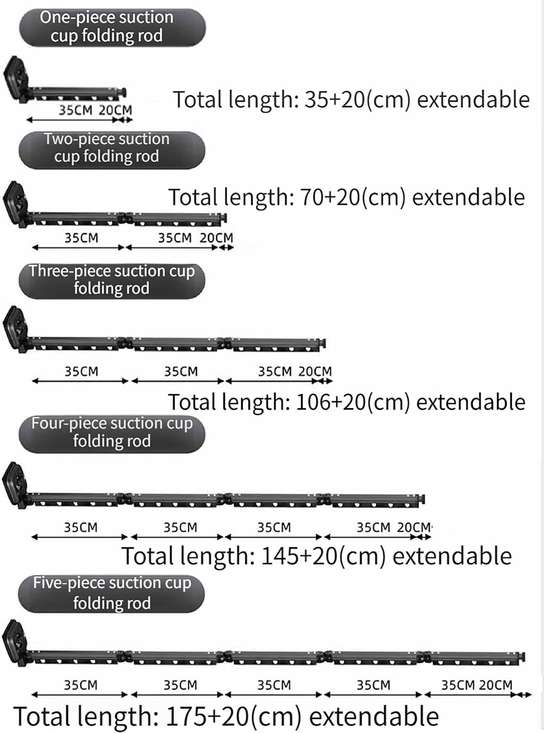 Adjustable No-Drill Corner Shower Rod, Curved Space-Saving Design for Bathrooms, RVs & Fitting Rooms, Easy Installat, 4 Folds, Sturdy & Slish Solut