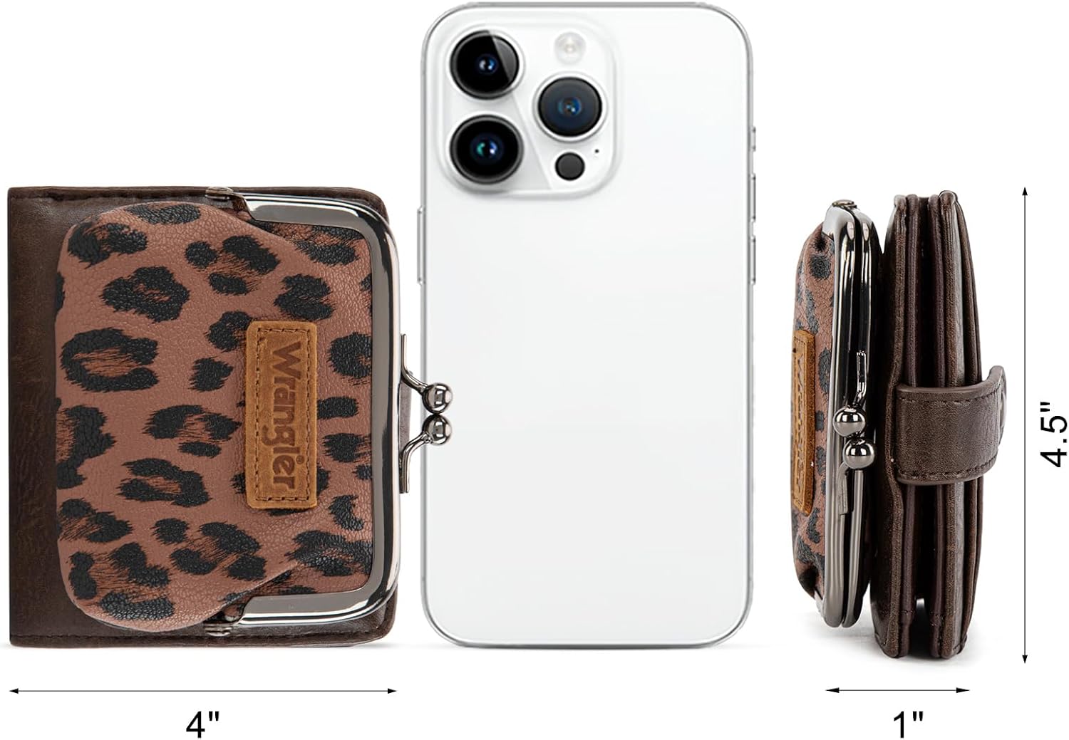 Montana West Wrangler Women's Wallet Leopard Print Wallets RFID-blocking Small Bifold Credit Card Holder with Kiss Clasp WG366-W116CF - Image 5