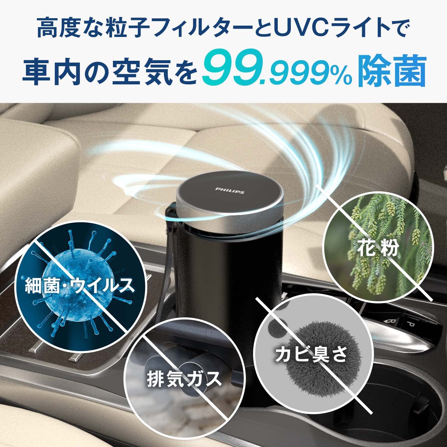 Amazon | Philips(フィリップス) 空気清浄機 花粉対応 抗菌 脱臭 除菌