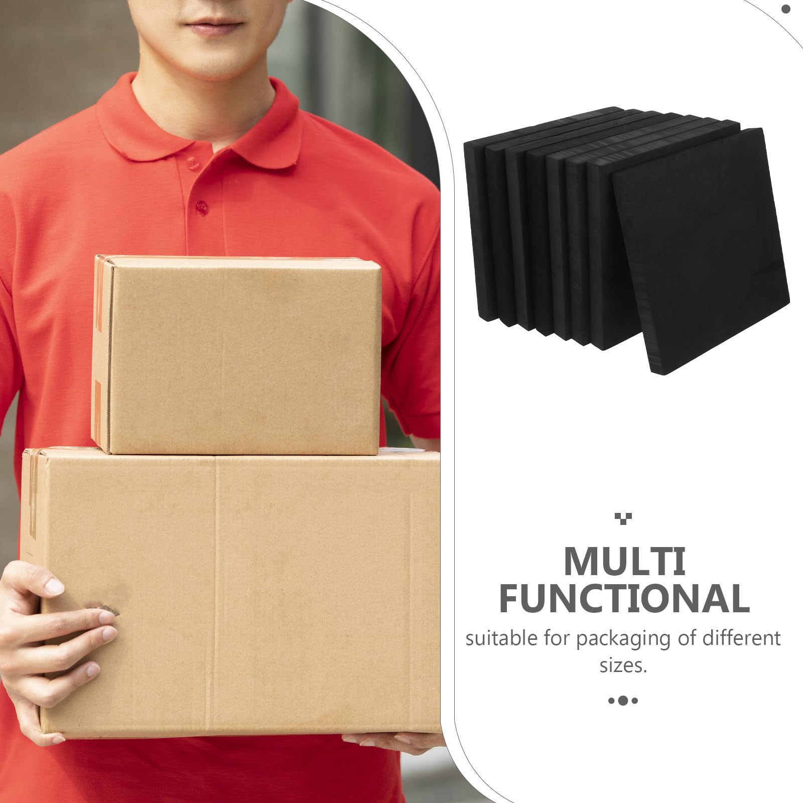 Abaodam Inserts D'emballage en Mousse Haute Densité 8 Pièces 10 X 1 Pouces Coussins Anti-vibrations Découpables pour Protection Colis Loisirs Créatifs et Cartons D'expédition