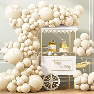 APLANET Ivory White Balloons Different Sizes 18 12 10 5 Inch, 150pcs Latex Cream Balloons for White Themed Birthday Wedding Baby Shower Party Grad Anniversary Decorations