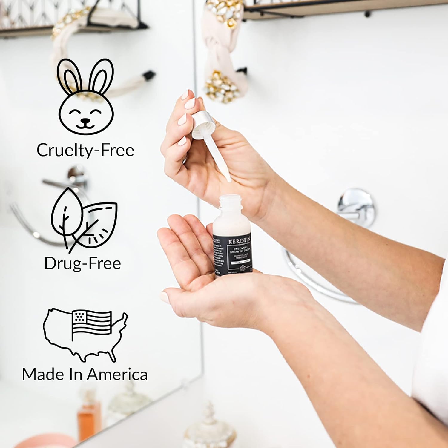 Kerotin Hair Growth Serum - Intensive Hair Growth Drops Treatment - Boost Natural and Healthy Hair Growth, Increase Hair Density, Reduce Hair Loss - Promotes longer and thicker hair. : Beauty & Personal Care