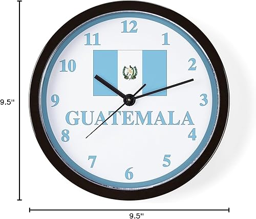 Miniatura 6 de CafePress Reloj de pared con bandera de Guatemala de 10 pulgadas para sala de estar, cocina u oficina