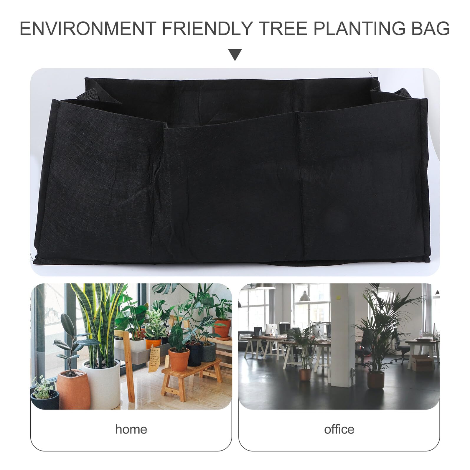 Yardenfun 6 Pièces Sacs de Culture Carrés Non-tissé Noir Moyen Sacs de Plantation Réutilisables pour Légumes Jardin Pommes de Terre Aération des Racines