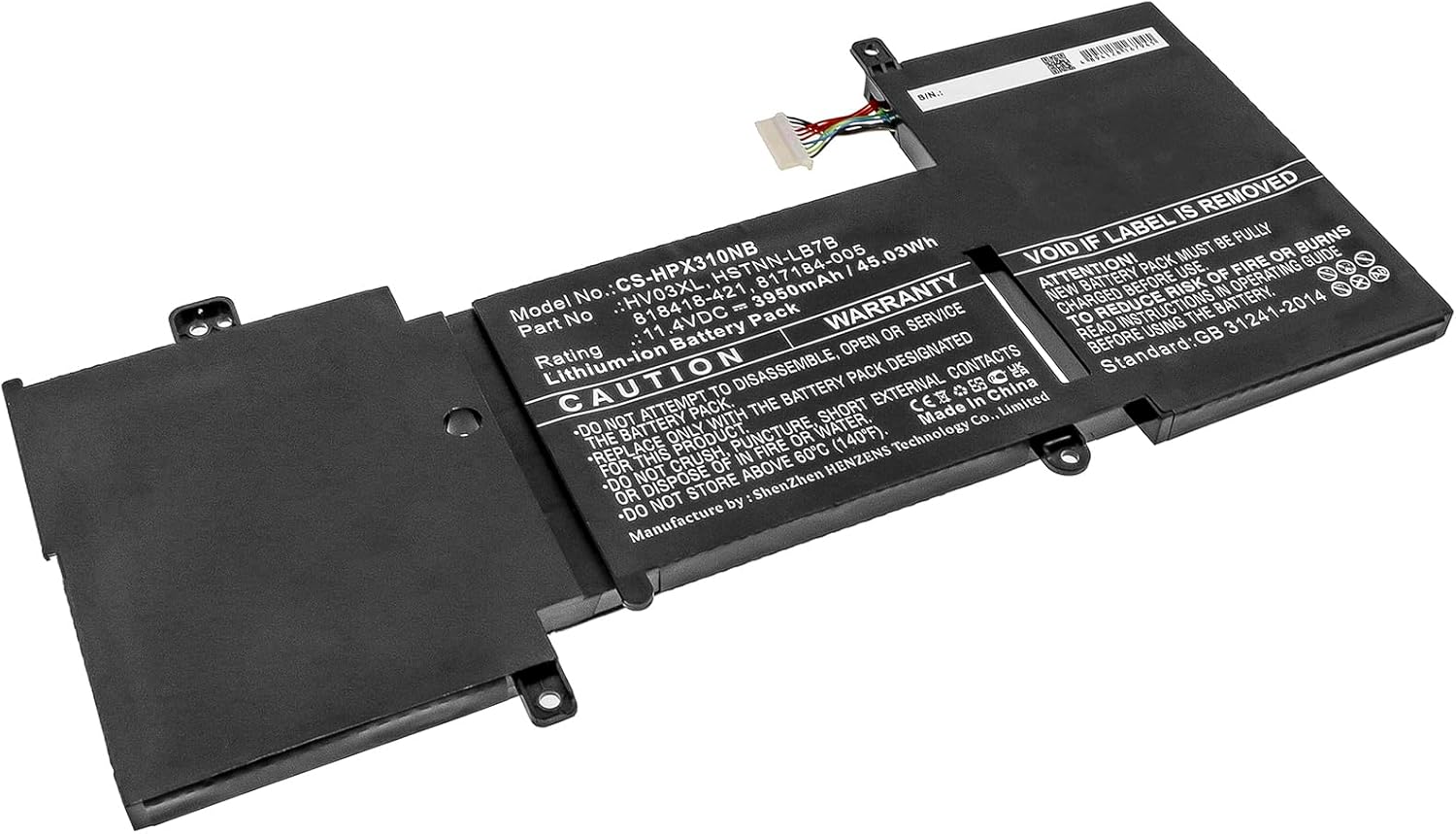 Replacement Battery for H'P HSTNN-LB7B,HV03XL,X360 310 G2,817184-005,818418-421,3950mAh/11.4V