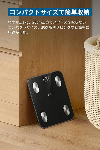 Anker Eufy Smart Scale A1 Body Composition Monitor App Compatible/Fitbit Integration/Body Fat Percentage/BMI/Basal Metabolic Rate/Water Content/Body Fat Mass/Bone Mass/Visceral Fat/Compact Size