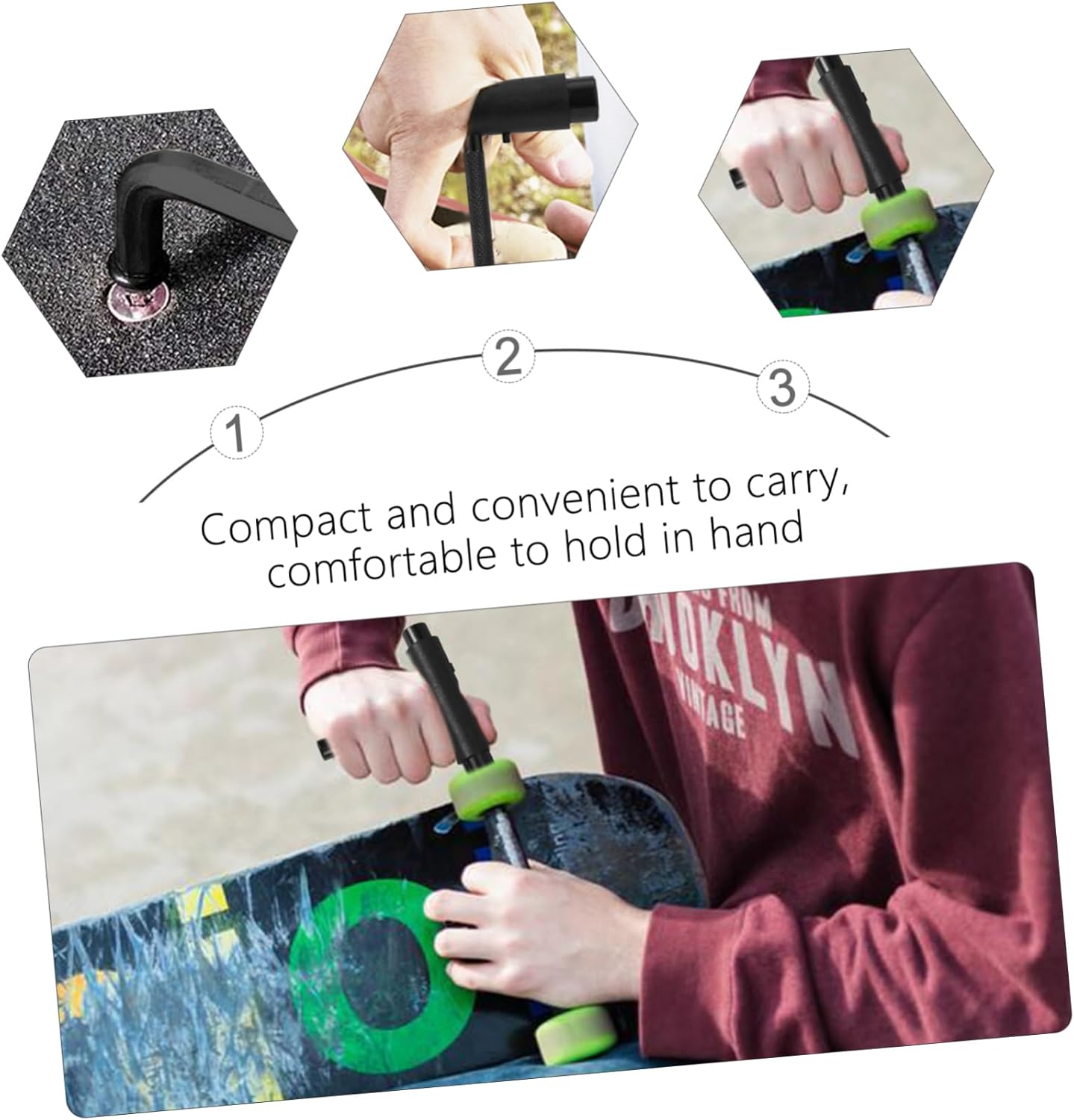 Type Skateboard Tool Portable Multi Function Wrench for Skateboarding Durable Easy to Carry for Assembly and Adjustments for Skateboard Enthusiasts