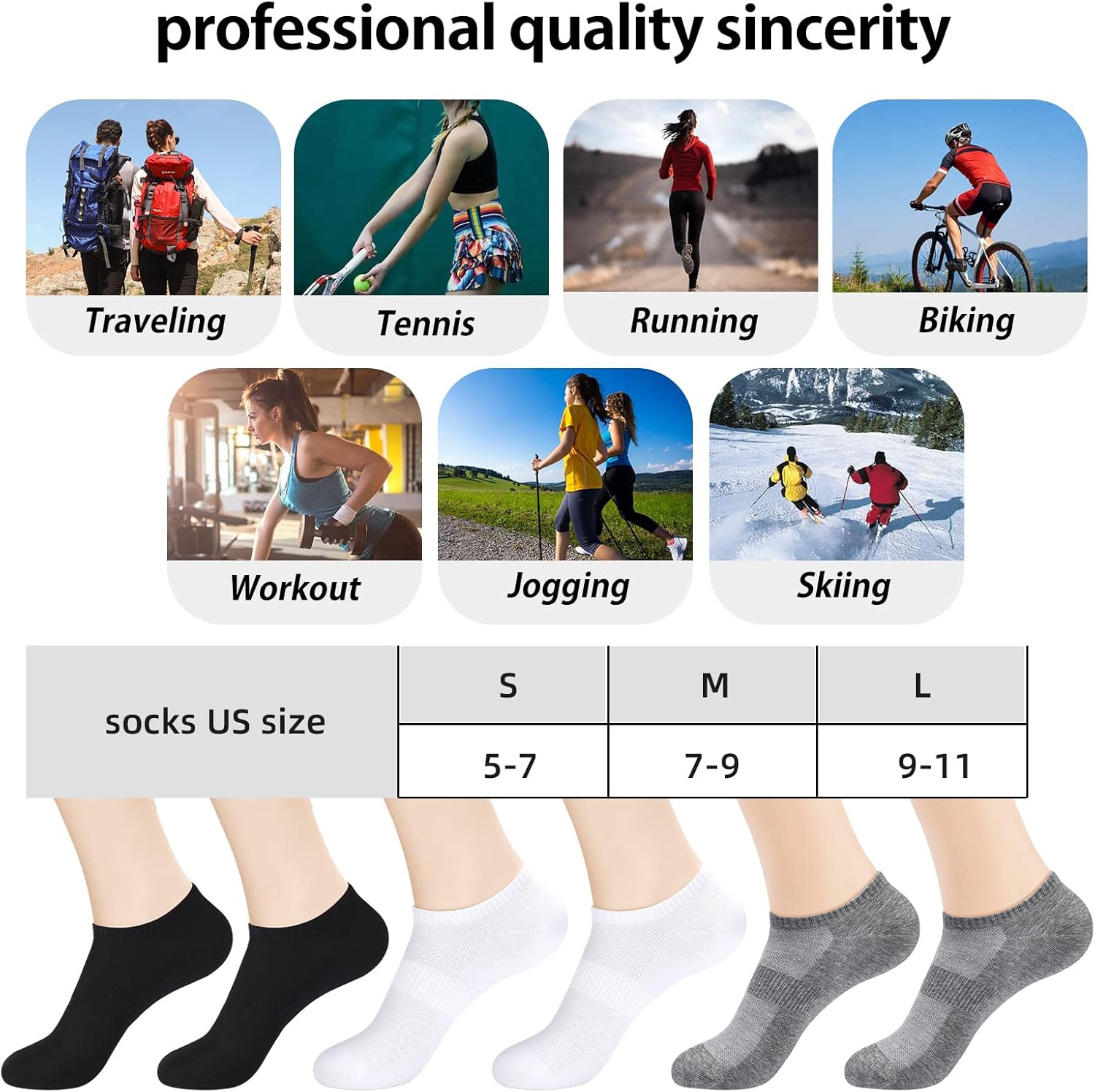 8 Pairs Ankle Socks Women's and Men Thin Athletic Running Cotton Low Cut No Show Socks - Image 7