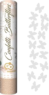 Confetti Cannon with Butterfly Confetti 30cm Tube with Paper Confetti Shooter and Party Popper, Ideal for Wedding at Registry Office or Church, Birthday, Engagement, Anniversary