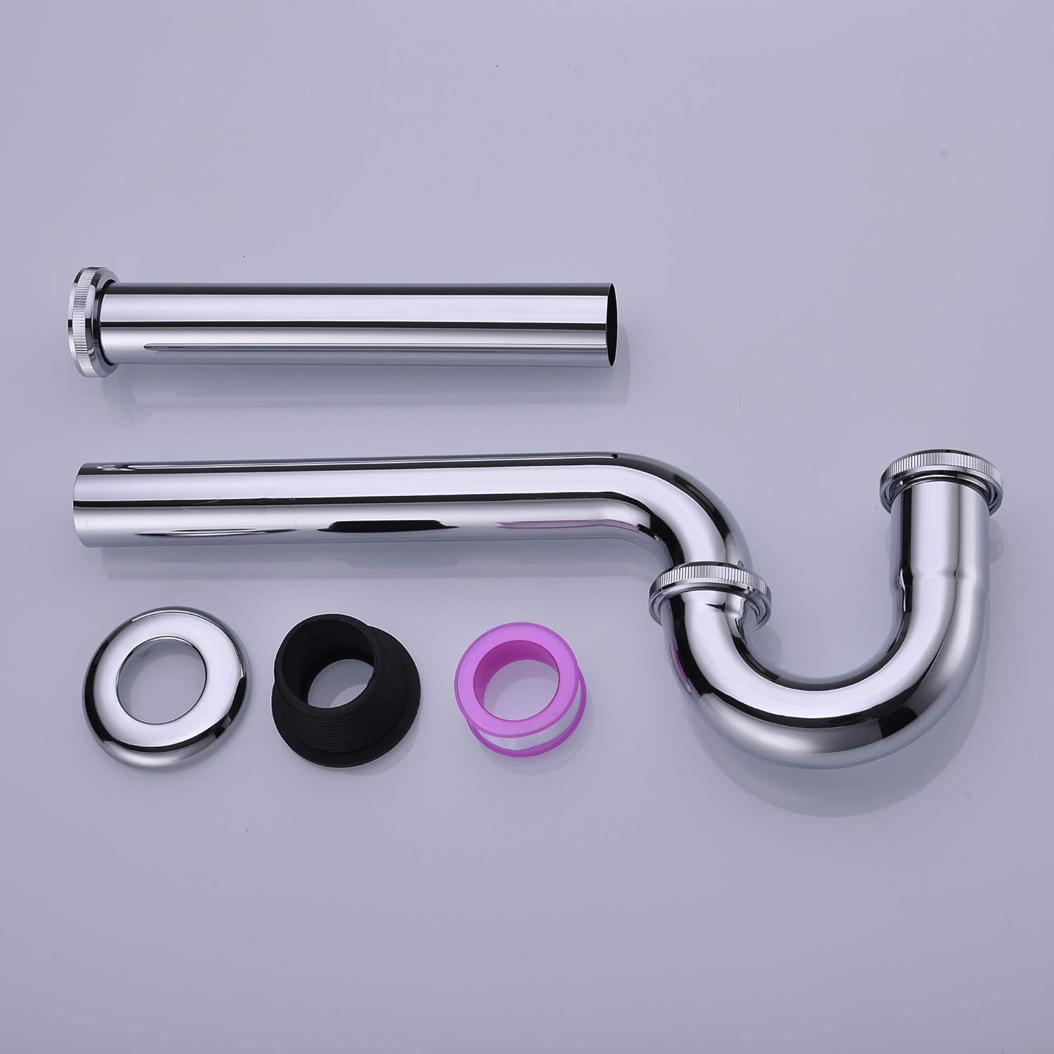 Chrome Brass Adjustable Height Bathroom Sink P-Trap Kit