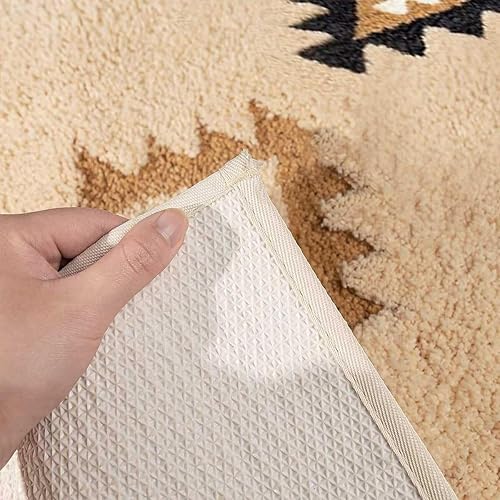 Vista 7 de Alfombra de baño bohemia de 24 x 60 pulgadas de largo, antideslizante, bohemio, grande, lavable, absorbente de agua, alfombra para sala de estar