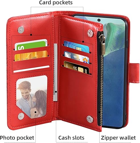 Miniatura 5 de Asuwish Funda de teléfono para Samsung Galaxy Note 20 5G con protector de pantalla de vidrio templado y soporte de tarjeta de crédito con tapa