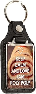 Keep Calm and Love Jam Roly Poly - Oblong Medallion Keyring