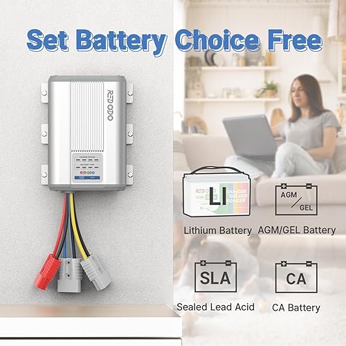 Miniatura 3 de Redodo Cargador de batería de 12 V 40 A CC a CC con MPPT, cargador a bordo para AGM, gel, SLA, litio, cargador de batería de doble entrada con