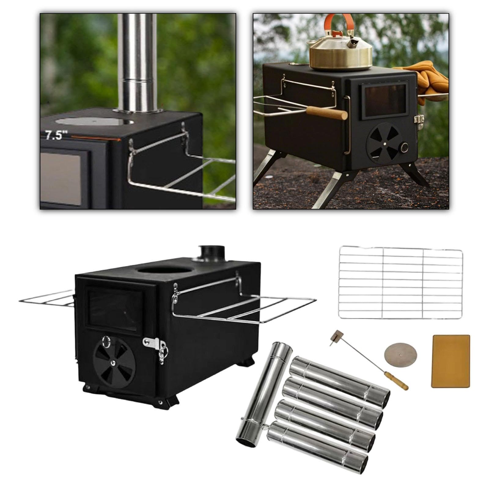 Attrezzo portatile per barbecue – Robusta attrezzatura pieghevole per barbecue per cucinare all'aperto, feste in famiglia e cucinare in viaggio, accessori essenziali per barbecue da campeggio