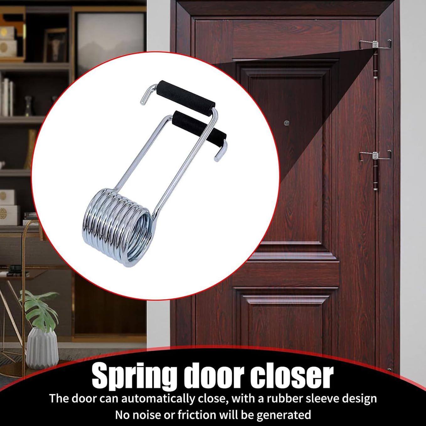 Butterfly Spring Door Closer,6 Piece Universal Spring Door Closer,Butterfly Spring with Rubber Buffer, Fits Most Door Hinge Pins - Image 2