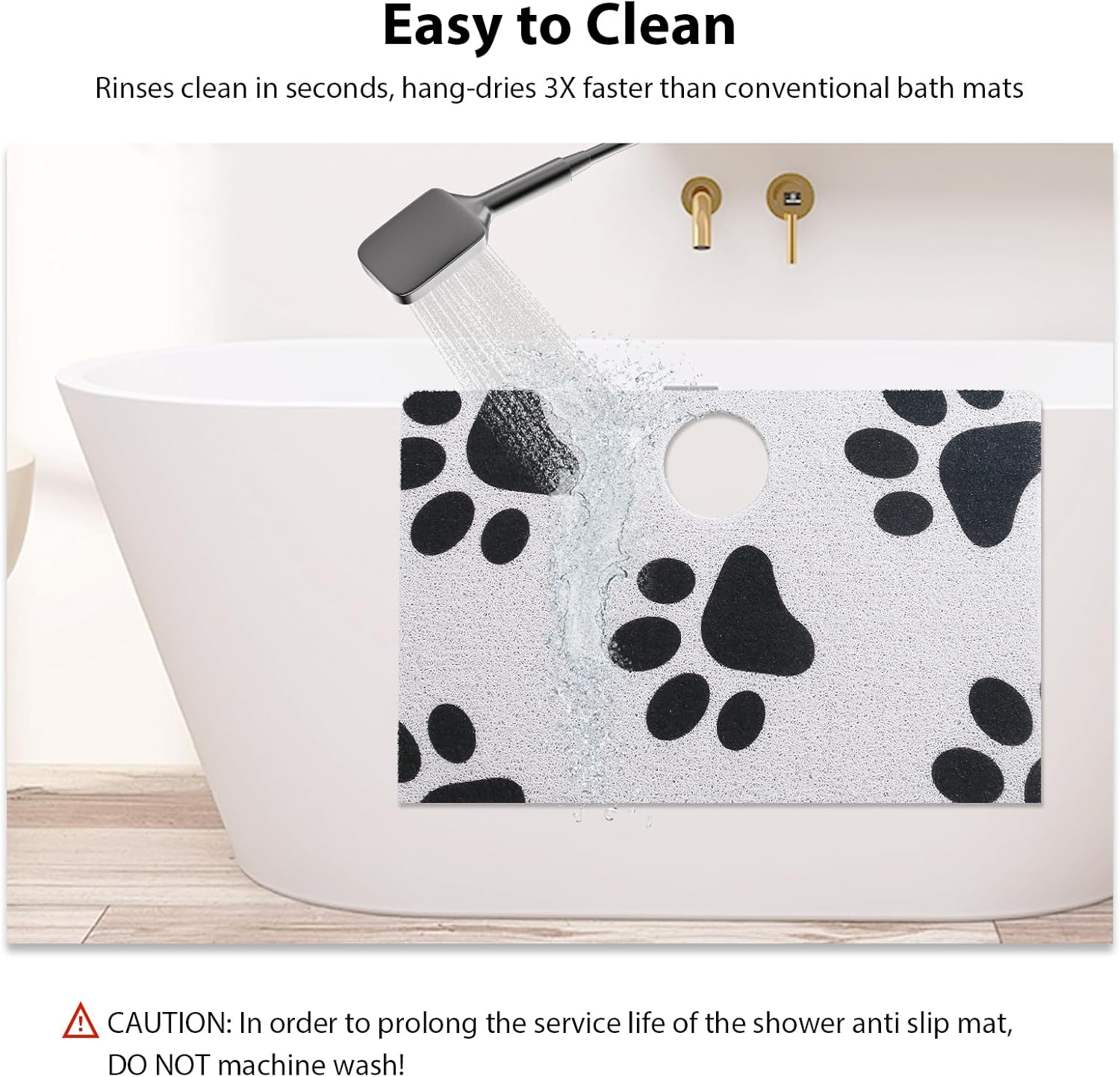 Extra Large Square Shower Mat, Yonala 36 x 36 Inch Stylish Non Slip Shower Mats for Inside Shower with Drain Hole in Middle, Soft Trimmable PVC Loofah Anti Slip Shower Mat, Quick Drying - Image 6