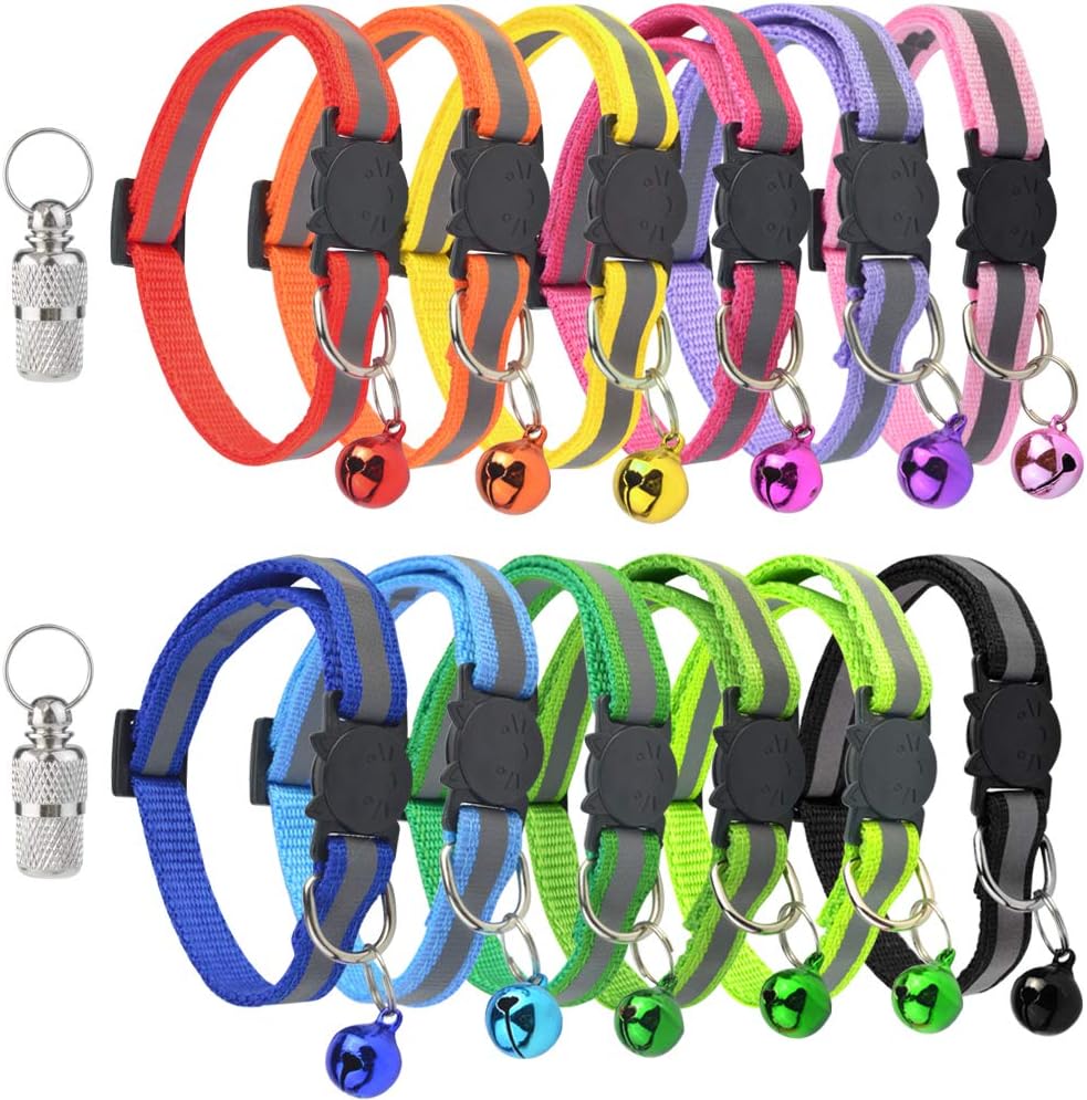 baotongle 12pcs Cat Collar with Bell and Safety Clasp