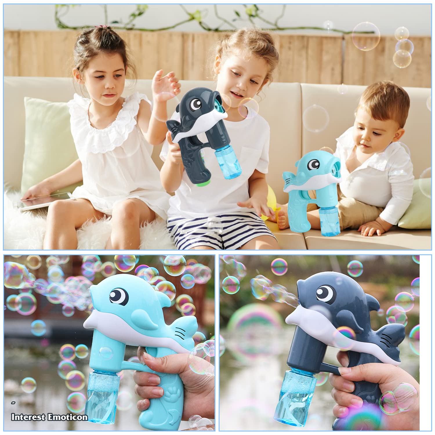 Máquina de Burbujas, 2 Piezas Automatic Maquina Burbujas, Máquina de Burbujas para Niños, Maquina Pompas Jabon, Pistola de Burbujas de Agua, para Fiesta de Cumpleaños, Bodas, Niños y Adultos (M2)