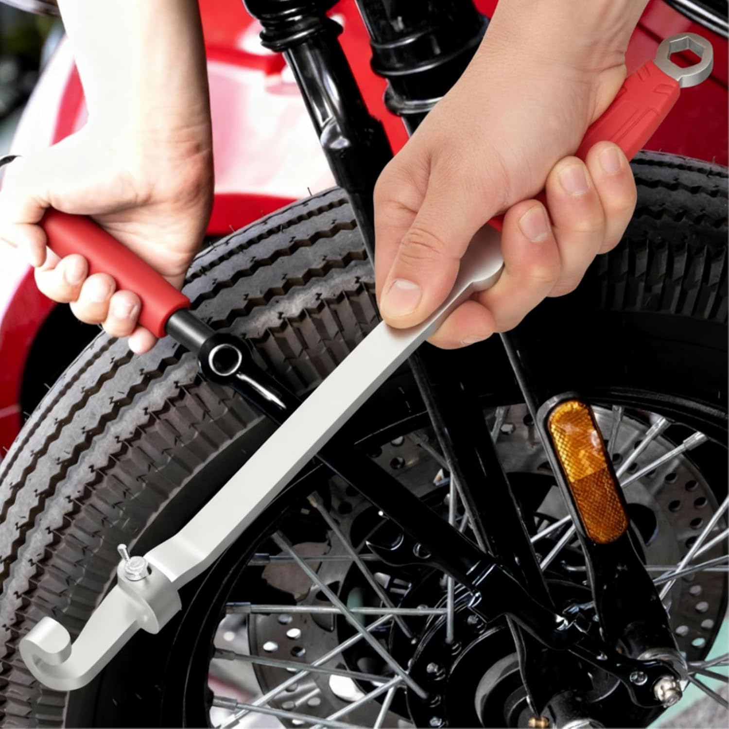 400mm Wrench Extension Bar, CR-V Chrome Vanadium Steel Leverage Tool with Dual Pivot Design, Fits 4-11mm Wrenches for Automotive Repair & Mechanical Work​