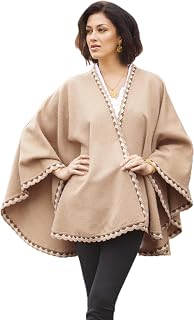 NOVICA Artisan Handmade Alpaca Blend Ruana in Caramel from Peru Wool Clothing Wraps Ruanas Brown Solid ' Cozy Holiday in Caramel'