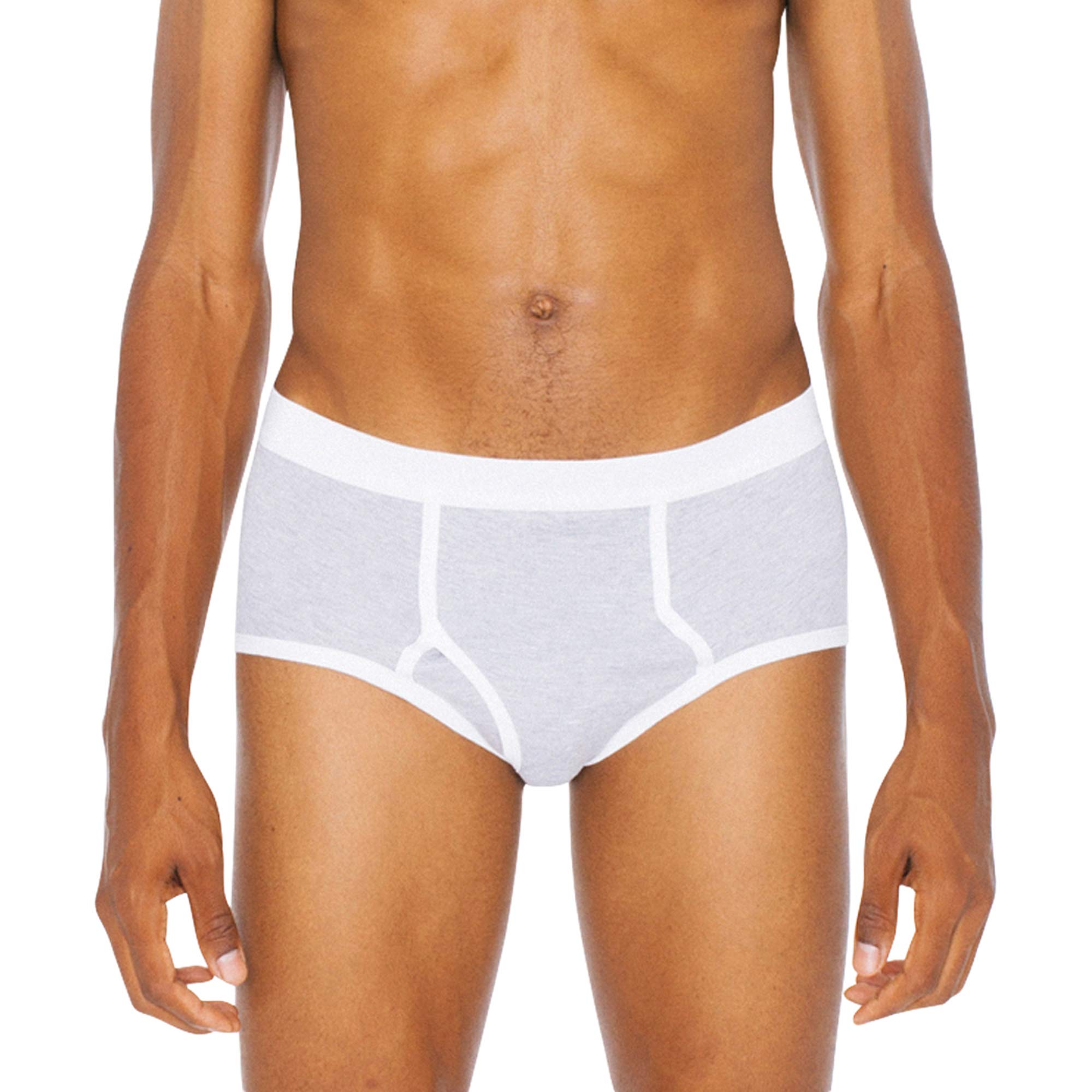 American Apparel Men's Baby Rib Brief, Heather Grey, XS