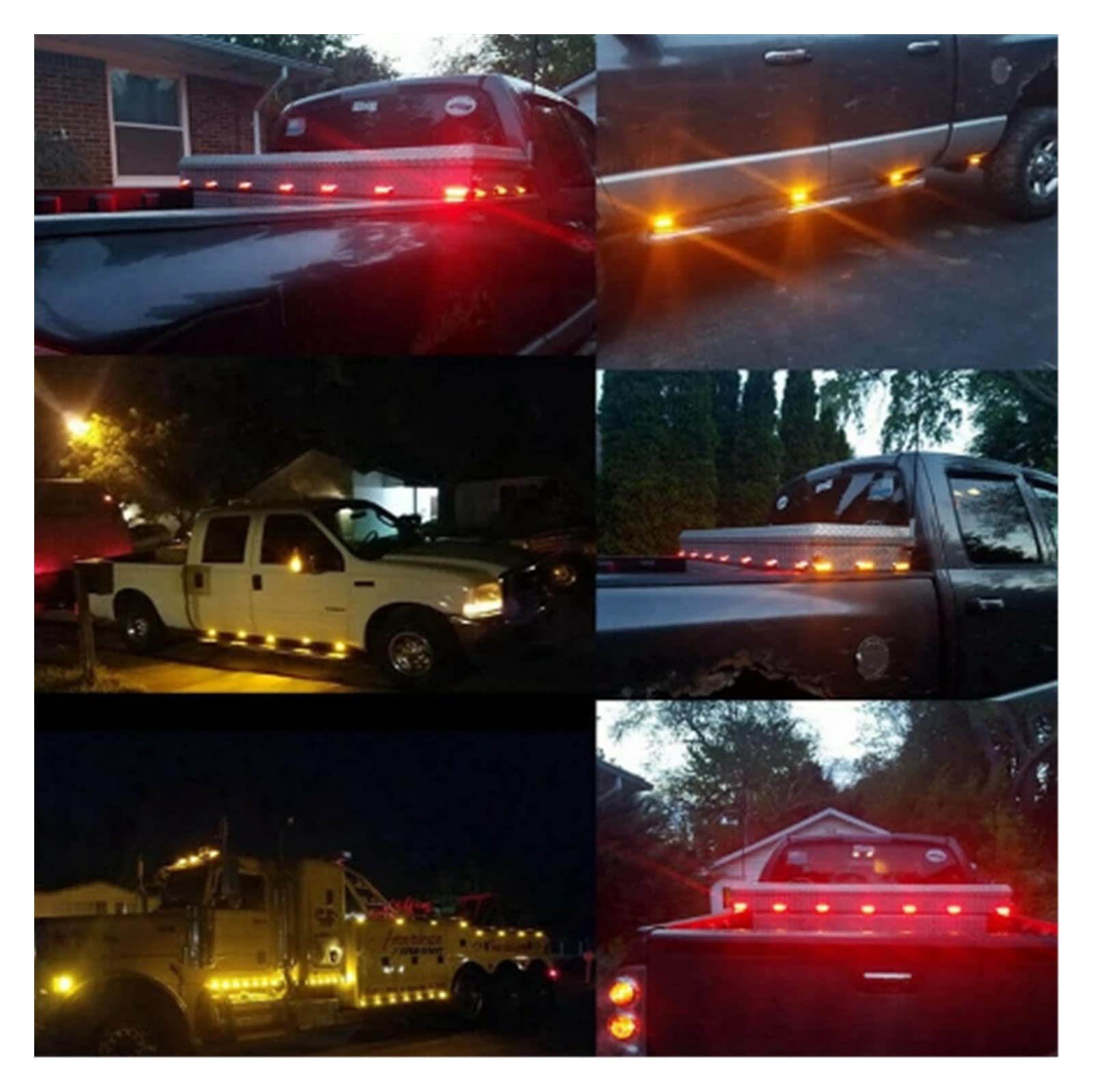 Luz de freno/lámpara 10 Luces - Ámbar De Posición Lateral 4 Luces - Para Remolque Camión Caravana 12 V-24 V