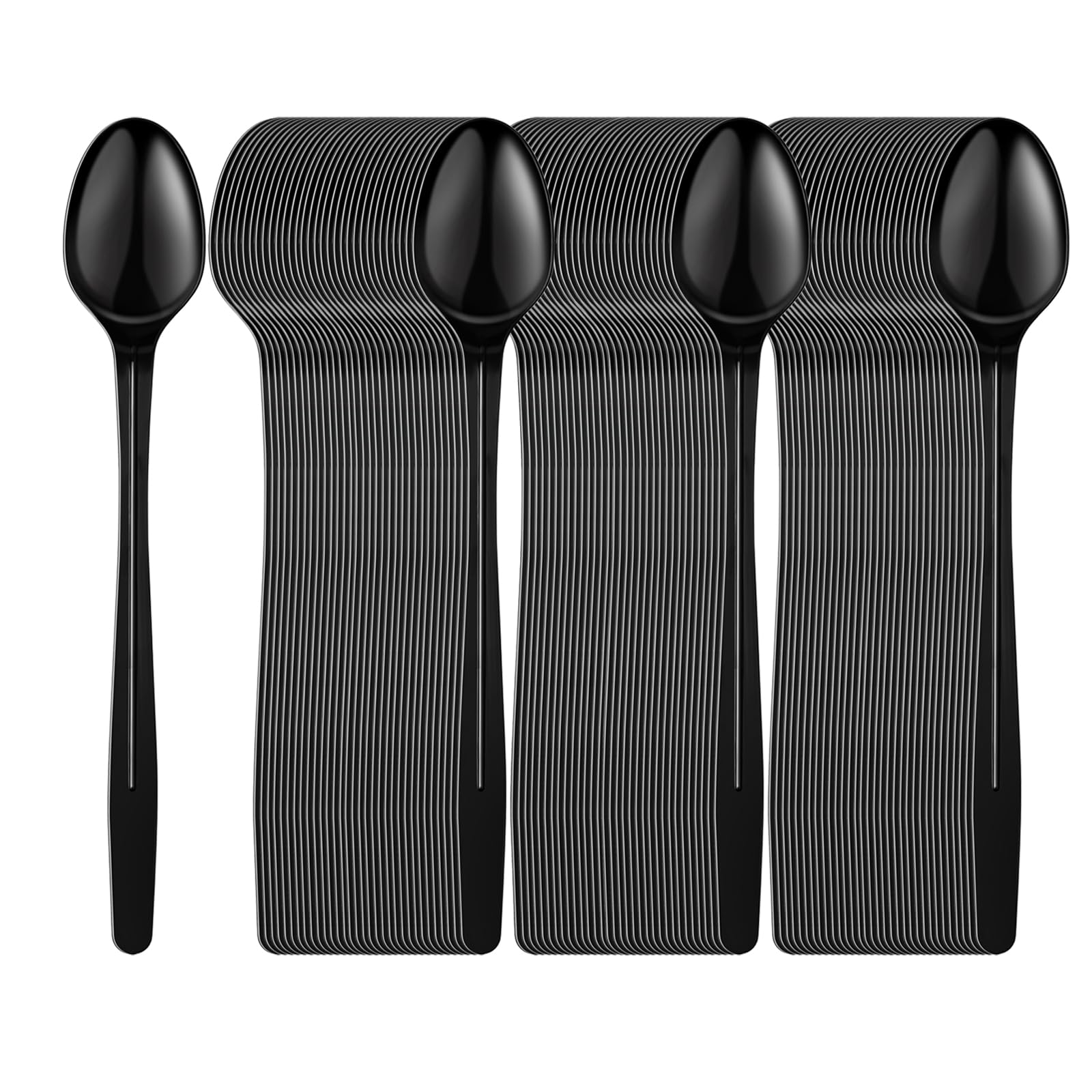 HMDZMR Plastic Spoons, 9" Long Handle Spoon, Sturdy Ice Cream Spoons, Disposable Spoons for Cocktail Stirring Dessert Milkshakes Ice Cream (96 Pack)