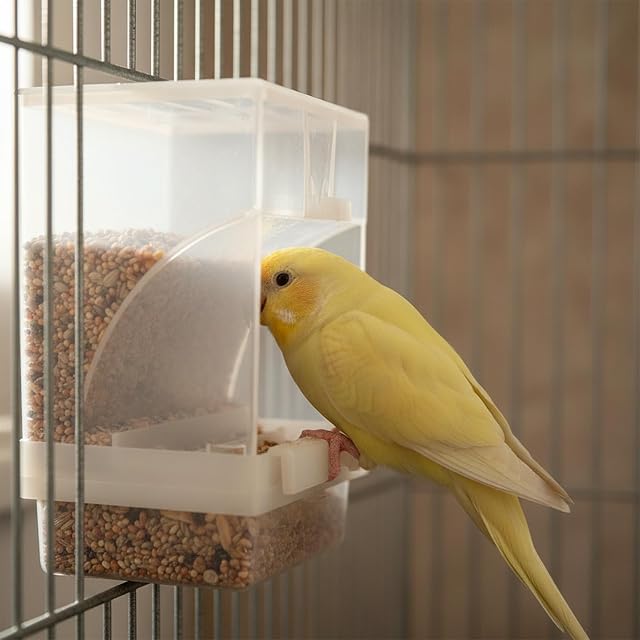 Foto 4 de 6 de Hypeety Comedero automático para pájaros, comedero para Mascotas, contenedor de Alimentos para Semillas